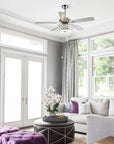 52" Tibuh Modern Crystal Chandelier Ceiling Fan