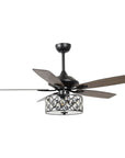 52" Tibuh Modern Crystal Chandelier Ceiling Fan