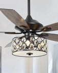 52" Tibuh Modern Crystal Chandelier Ceiling Fan