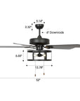 52" Urbana Industrial Ceiling Fan With Pull Chain - IPLUS Lighting