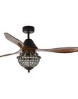 52" Vicky 3-Blade Rustic Crystal Ceiling Fan