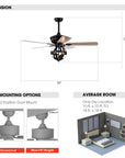 52" Wilburton Industrial Reversible Ceiling Fan