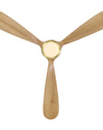 52" Mayna Flush Mount Ceiling Fan,Solid Wood Blades