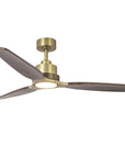 56 Inch Soft Brass LED Solid Wood Ceiling Fan - IPLUS Lighting
