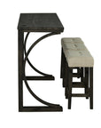 59" Rustic Dining & Bar Table Set with 3 Stools and USB Charging Ports