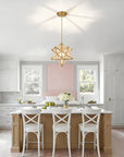 11-In Brass Moravian Star Pendant Light – Seeded Glass Shade - IPLUS Lighting
