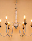 6-Light French Country Candle-Style Chandelier in Distressed - ParrotUncle