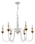 6-Light French Country Candle-Style Chandelier in Distressed - ParrotUncle