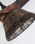 60" Farmhouse Rattan Downrod Mount Ceiling Fan - IPLUS Lighting