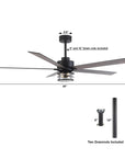 65" Modern DC Motor Reversible Ceiling Fan - IPLUS Lighting