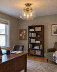 Avenor 3-Light Brushed Brass Glass Semi-Flush Mount Ceiling Light