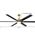 72" Bankston 6-Blade Led Ceiling Fan - IPLUS Lighting