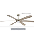 72" Jaydn Satin Nickel Ceiling Fan