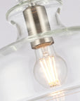 Lucille 1-Light Brushed Nickel Clear Glass Pendant