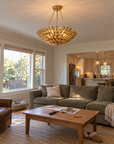 22" Elmer Farmhouse Golden Chandelier