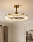 32" Andrea Modern Golden LED Fandelier Ceiling Fan With Lighting