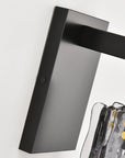 Sean 1-Light Black Wall Sconce with Textured Glass Shade
