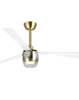 52" Noxis Cylindrical Glass Antique Copper Ceiling Fan