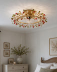 23" Clara Modern Golden Crystal Flush Mount Ceiling Fan With Lighting