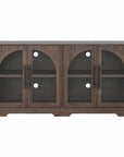 55" Aria Modern Oak Sideboard Cabinet with Arched Glass Doors
