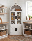 70" Modern White Wood Storage Cabinet