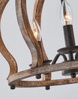 Rustic Wooden 3 Light Chandelier - IPLUS Lighting
