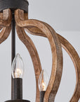 Rustic Wooden 3 Light Chandelier - IPLUS Lighting