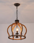 Rustic Wooden 3 Light Chandelier - IPLUS Lighting