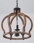 Rustic Wooden 3 Light Chandelier - IPLUS Lighting