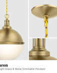 Dimmable Aaron 12 Inch 2-Light Gold Pendant Light