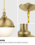 Dimmable Aaron 12 Inch 2-Light Gold Pendant Light - IPLUS Lighting