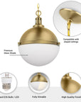Dimmable Aaron 12 Inch 2-Light Gold Pendant Light