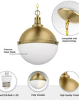 Dimmable Aaron 12 Inch 2-Light Gold Pendant Light - IPLUS Lighting