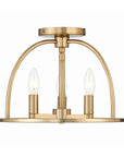 Abbott 3 Light Vibrant Gold Semi Flush Mount - IPLUS Lighting