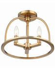 Abbott 3 Light Vibrant Gold Semi Flush Mount - IPLUS Lighting