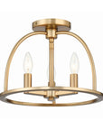 Abbott 3 Light Vibrant Gold Semi Flush Mount