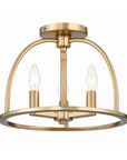 Abbott 3 Light Vibrant Gold Semi Flush Mount - IPLUS Lighting