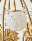 7-Light Botanical Chandelier with Gold Flower Petal Design