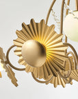 7-Light Botanical Chandelier with Gold Flower Petal Design