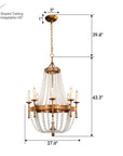 Chappell Rustic Gold 8 Light Candle Style Empire Chandelier - IPLUS Lighting