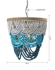 Hatfield Bohemia Style 4 Light Wood Beaded Chandelier