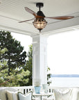 52" Vicky 3-Blade Rustic Crystal Ceiling Fan
