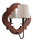 Rustic Iron 1-Light Wood Wall Sconce Light - IPLUS Lighting