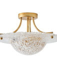 3 Light Page Golden Semi Flush 16 Inch Flush Mount Ceiling Light