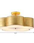 Joyce 5 Light Golden Semi Flush 20 Inch Flush Mount Ceiling Light - IPLUS Lighting