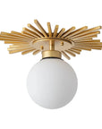 Iris 1 Light Golden Semi Flush Mount Ceiling Light 18 Inch - IPLUS Lighting
