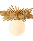 Iris 1 Light Golden Semi Flush Mount Ceiling Light 18 Inch - IPLUS Lighting