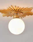 Iris 1 Light Golden Semi Flush Mount Ceiling Light 18 Inch - IPLUS Lighting