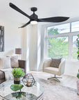 66'' Misael Propeller Integrated Led Black Ceiling Fan