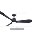 66'' Misael Propeller Integrated Led Black Ceiling Fan - IPLUS Lighting